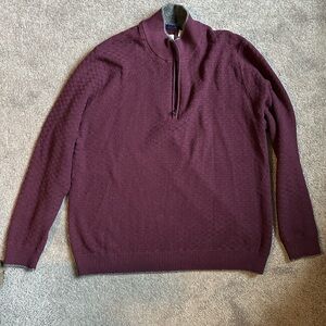 Robert Graham Burgundy Zip Up Sweater